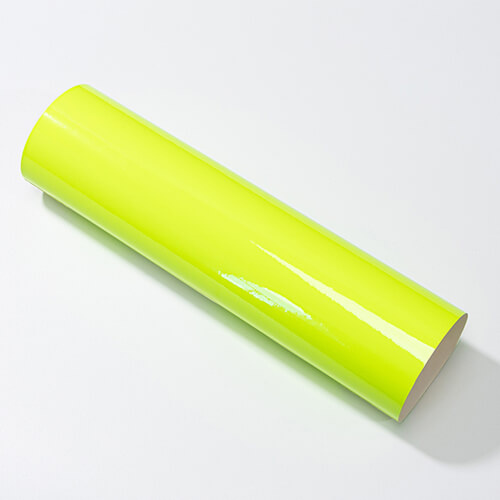 A sheet of self-adhesive foil that turns from yellow to green