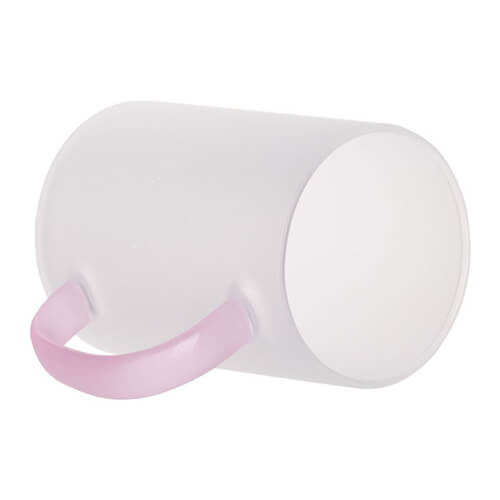 Szklanka 360 ml szroniona z różowym uszkiem do sublimacji