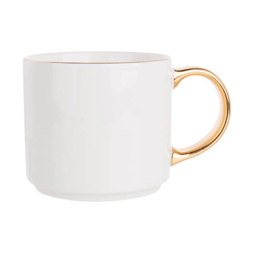 480 ml Gold rim/handle ceramic mug for sublimation