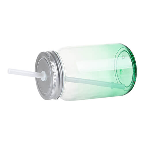 Glas Mason Jar 450 ml mugg utan handtag för sublimering - grön gradient