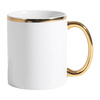 Mug 330 ml with gold stripe and ear piece for sublimation