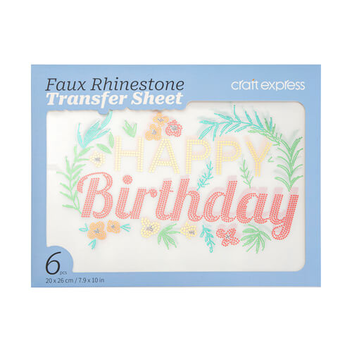 Sada zirkónových plátov na termotransfer - Happy Birthday