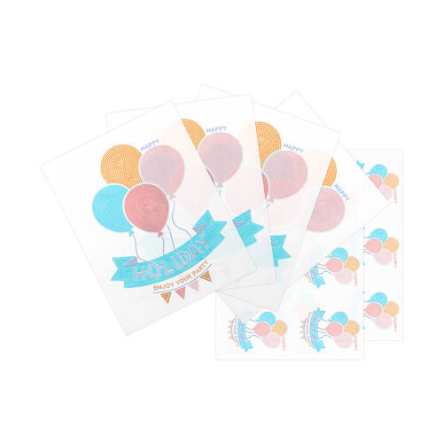 A set of sheets with cubic zirconia for thermal transfer - Balloons