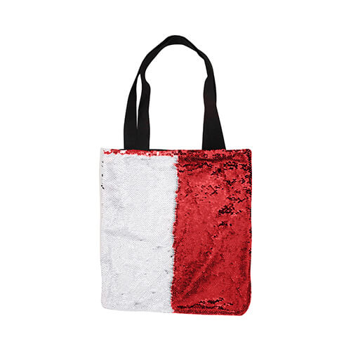 Bolsa con lentejuelas bicolor 35 x 38 cm para sublimación - Rojo