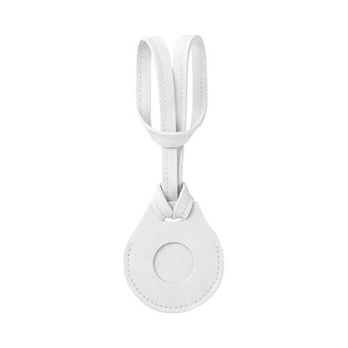 Charm de cuero con correa para equipaje / bolsa AirTag para sublimación - blanco