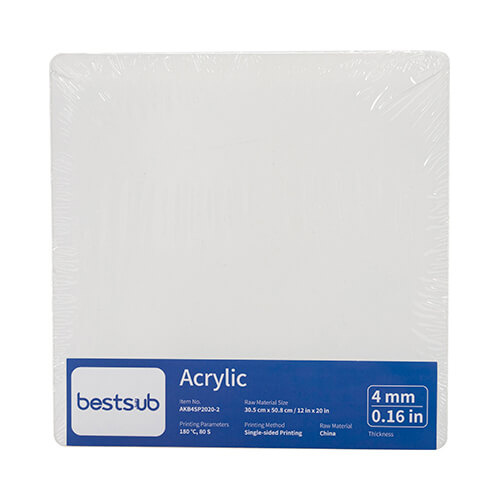 Akryl til sublimering 20 x 20 x 0,4 cm - 2 stk.