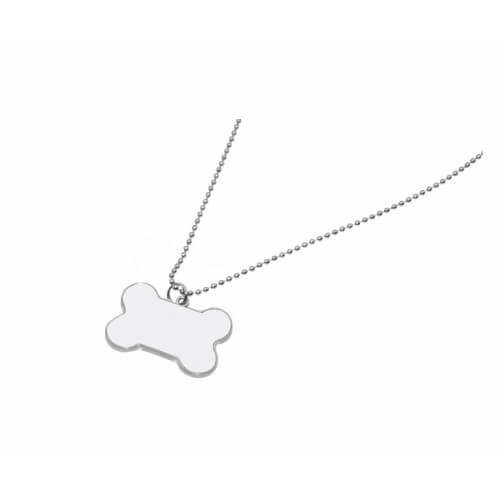 Necklace bone-shaped dog tag with metal string Sublimation Thermal Transfer