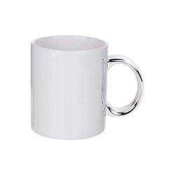 Mok 330 ml met zilveren handvat voor sublimatie