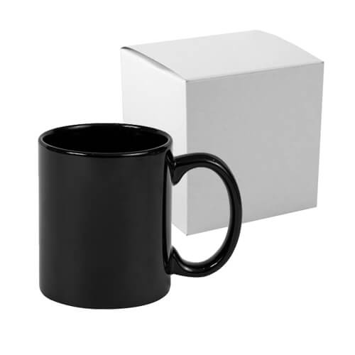 Mug Full Color – noir brillant pour transfert thermique avec boîte