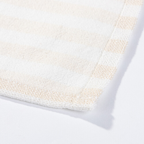 Canvas table mat 50 x 35.5 cm cream with yellow stripes for sublimation