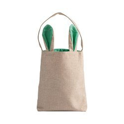 Sac en lin 29 x 34 cm pour sublimation - anses vert