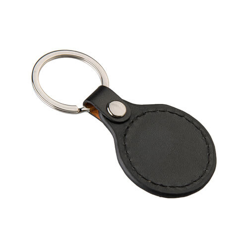 Colgante de cuero y metal para sublimación - la rueda - negro