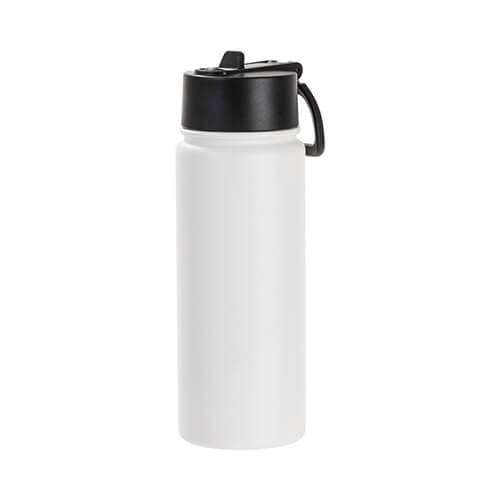 Water bottle - 550 ml beverage bottle with a folding handle for sublimation - matt white