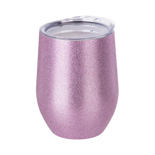 Puodelis karštam vynui 360 ml, skirtas sublimacijai - rausvas blizgutis