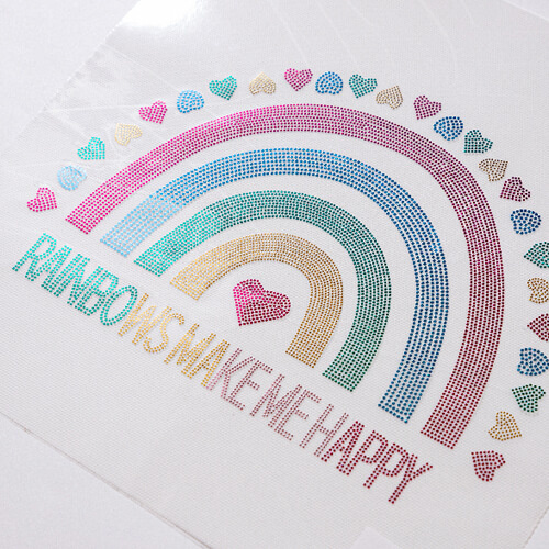 Sheet with cubic zirconia for thermal transfer - Rainbow
