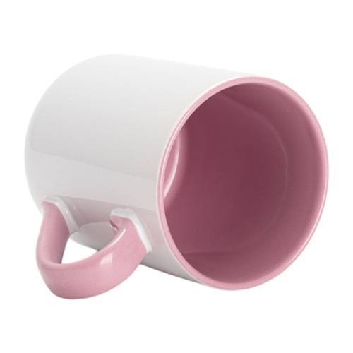 Taza de sublimación de 325 ml - con interior y asa en color rosa