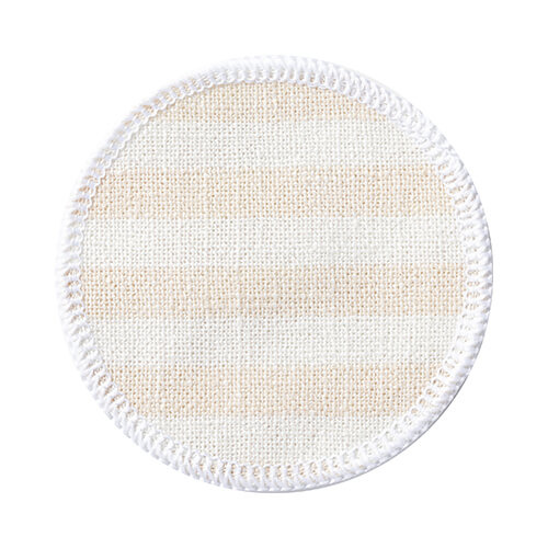 Canvas cup coaster Ø 10 cm cream with yellow stripes for sublimation