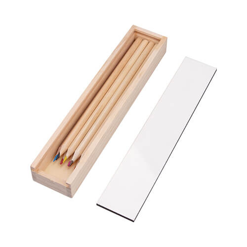 Boîte en bois avec 8 crayons de sublimation