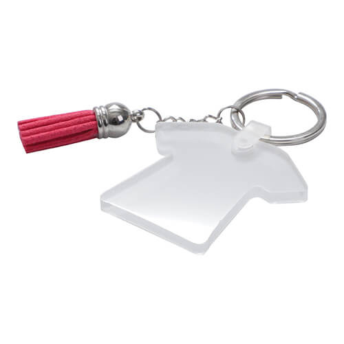 Acrylic keychain for sublimation - T-shirt with red fringes
