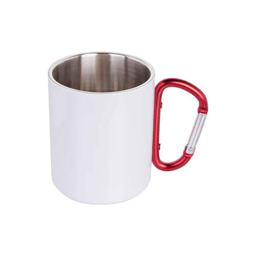 Metallmugg 300 ml för sublimering med karbinhake - vit