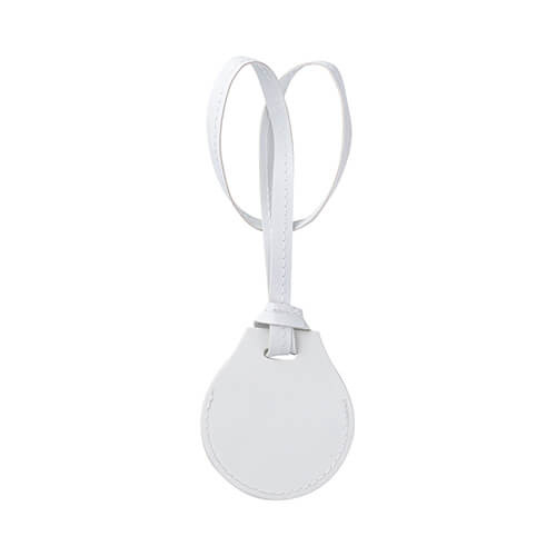 Skórzana zawieszka z paskiem na bagaż / etui na AirTag do sublimacji - biała