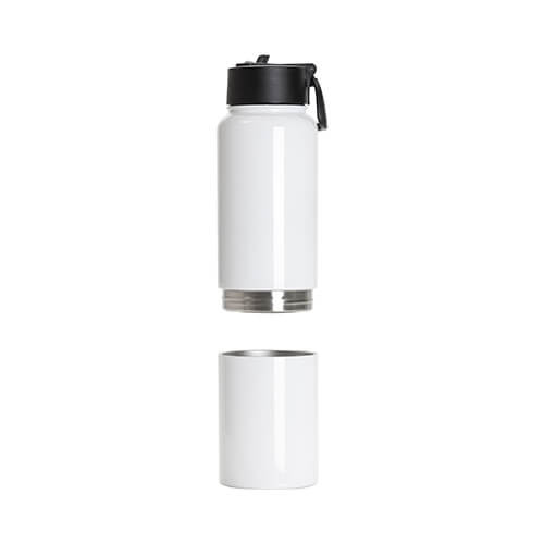 Stainless steel bottle / cup 500 ml 2 in 1 for sublimation - white