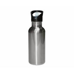 Silver bicycle water bottle with mouthpiece and straw 600 ml Sublimation Thermal Transfer