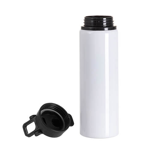 Aluminijska boca za vodu od 750 ml s plastičnim poklopcem i ručkom za sublimaciju - bijela