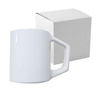 En mugg med fyrkantigt handtag för Sublimation med en kartong