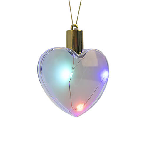 Plastic kerstbal met gekleurd licht - hart voor sublimatie