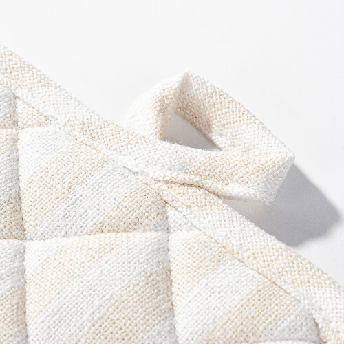 Køkkenmåtte 20 x 20 cm creme med gule striber til sublimering