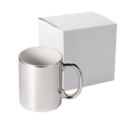 Taza de 330 ml para impresión por sublimación con caja - plata