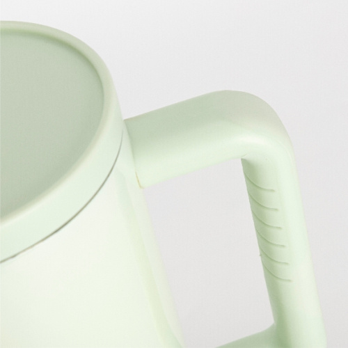 Resemugg i rostfritt stål 1200 ml med handtag och sugrör - ljusgrön