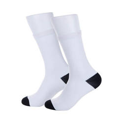 20 cm socks with black toes and heel for sublimation