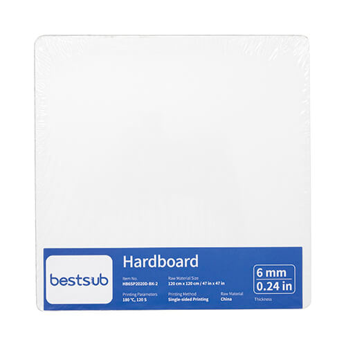 Fiberplade til sublimering 20 x 20 x 0,6 cm - 2 stk. - sort ryg