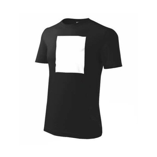 PATCHIRT - tricou din bumbac pentru imprimare prin sublimare - câmp de imprimare vertical - negru