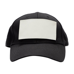 Casquette de baseball en coton avec patch velcro rectangulaire pour sublimation - noir