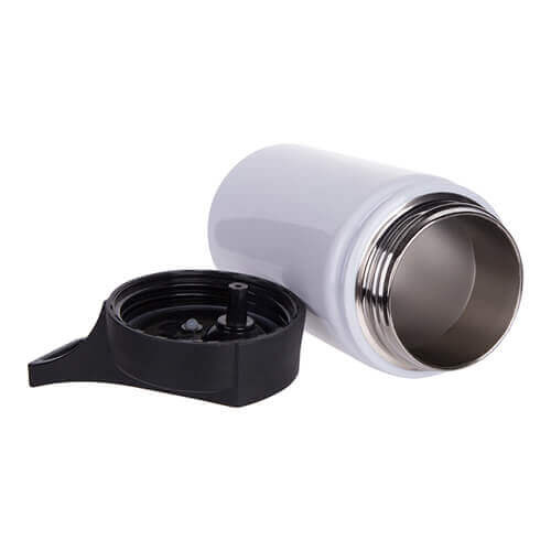 Stainless steel 350 ml water bottle with a sports teat for sublimation printing - white