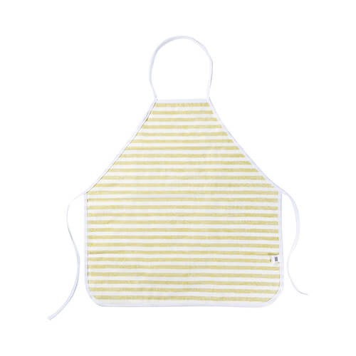 A linen apron for sublimation - cream with light green stripes