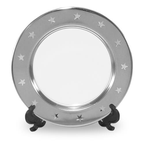 Plato de metal redondo 15 cm con soporte Sublimación Transferencia Térmica