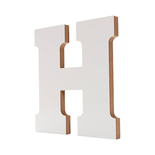 Dekorativ bokstav 25 cm i MDF för sublimering - H