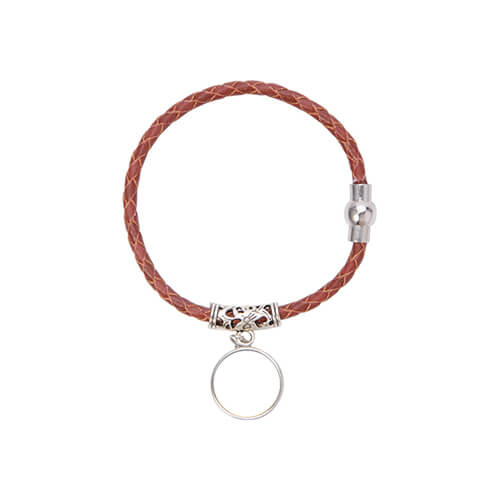 Bracelet tressé en cuir avec un pendentif pour sublimation - rouge