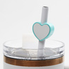 Silicone straw cap Ø 0,8 / 1 cm for sublimation - green heart