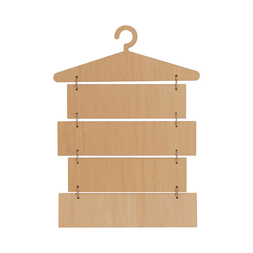 Cinco marcos colgantes de madera contrachapada para sublimación - colgador