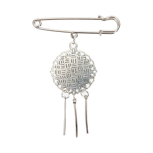 Round brooch - safety pin with three stripes for sublimation