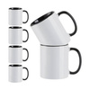Set de 6 vasos A+ de 330 ml con interior negro y asa de sublimación