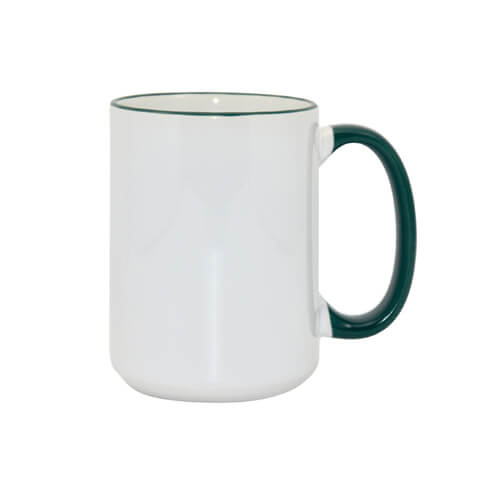 Mug MAX A+ 450 ml with green handle Sublimation Thermal Transfer