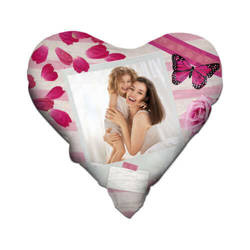 Two-colour satin hearth-shaped cover for sublimation printing - Rose