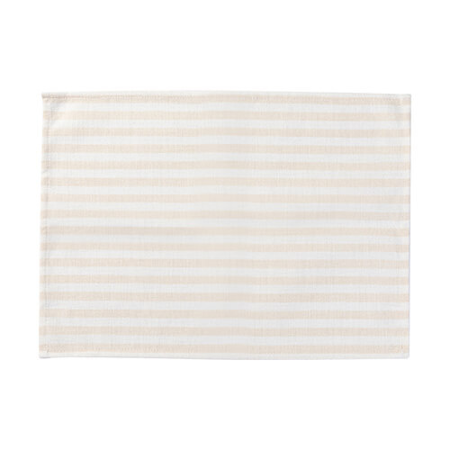 Ľanová podložka na stôl 50 x 35,5 cm krémová so žltými pruhmi na sublimáciu