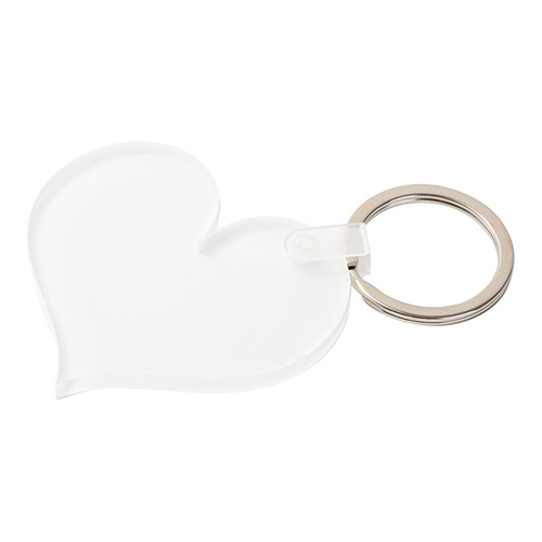 Porte-clés acrylique pour clés à sublimation - coeur